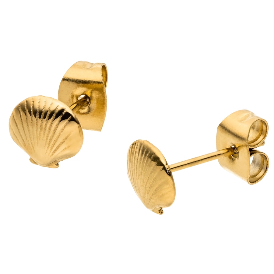 Purelei Seashell Ohrringe 100% Edelstahl Gold Hellbraun