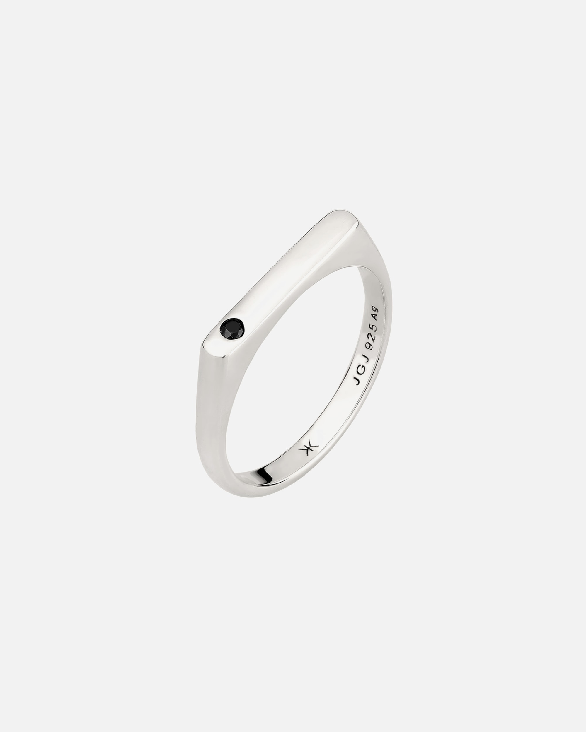 Ring für Männlich KUZZOI Siegelring Zirkonia Schwarz 925 Sterling Silber 62