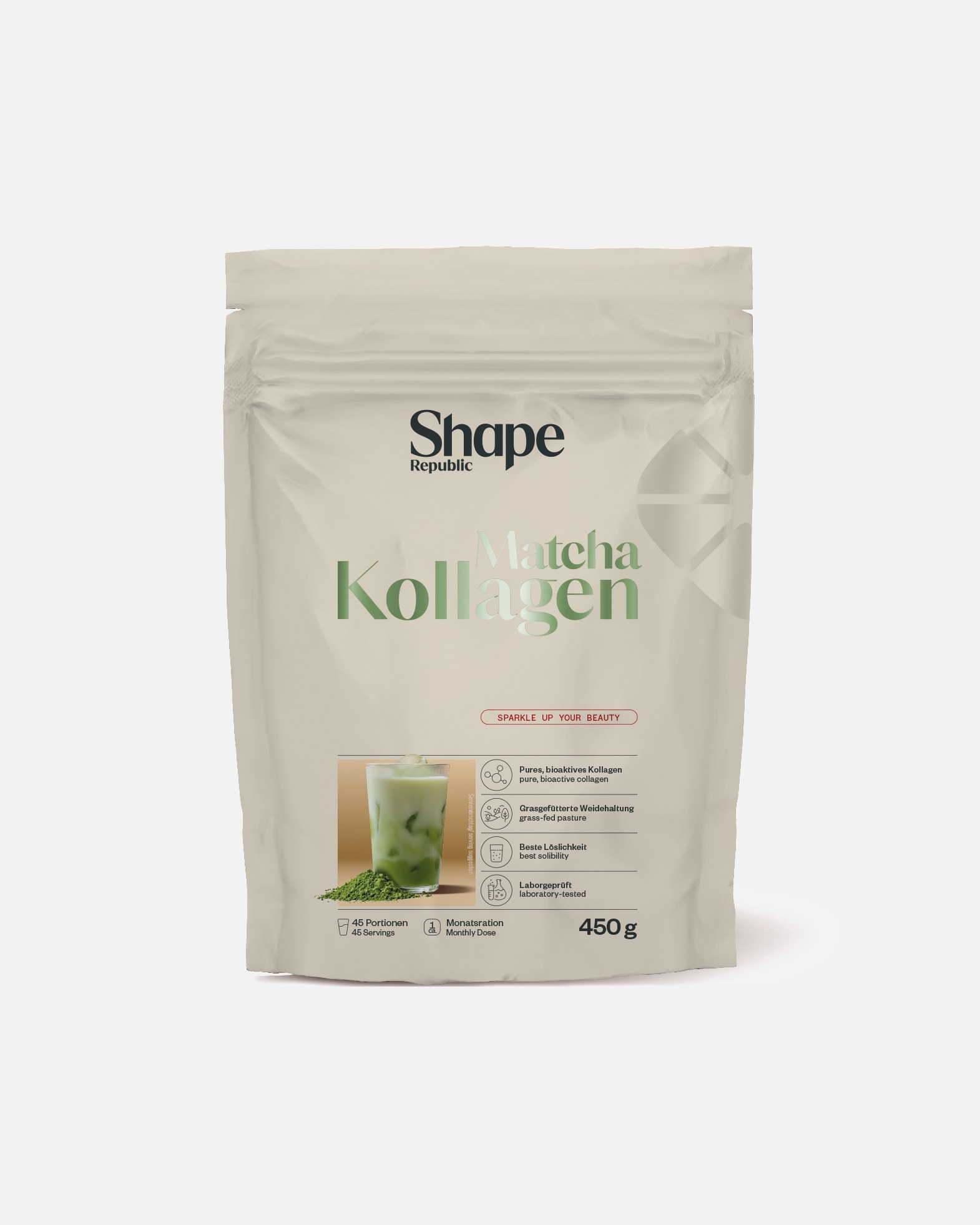 Nahrungsergänzung Haut für Unisex Shape Republic Kollagen Pulver Matcha