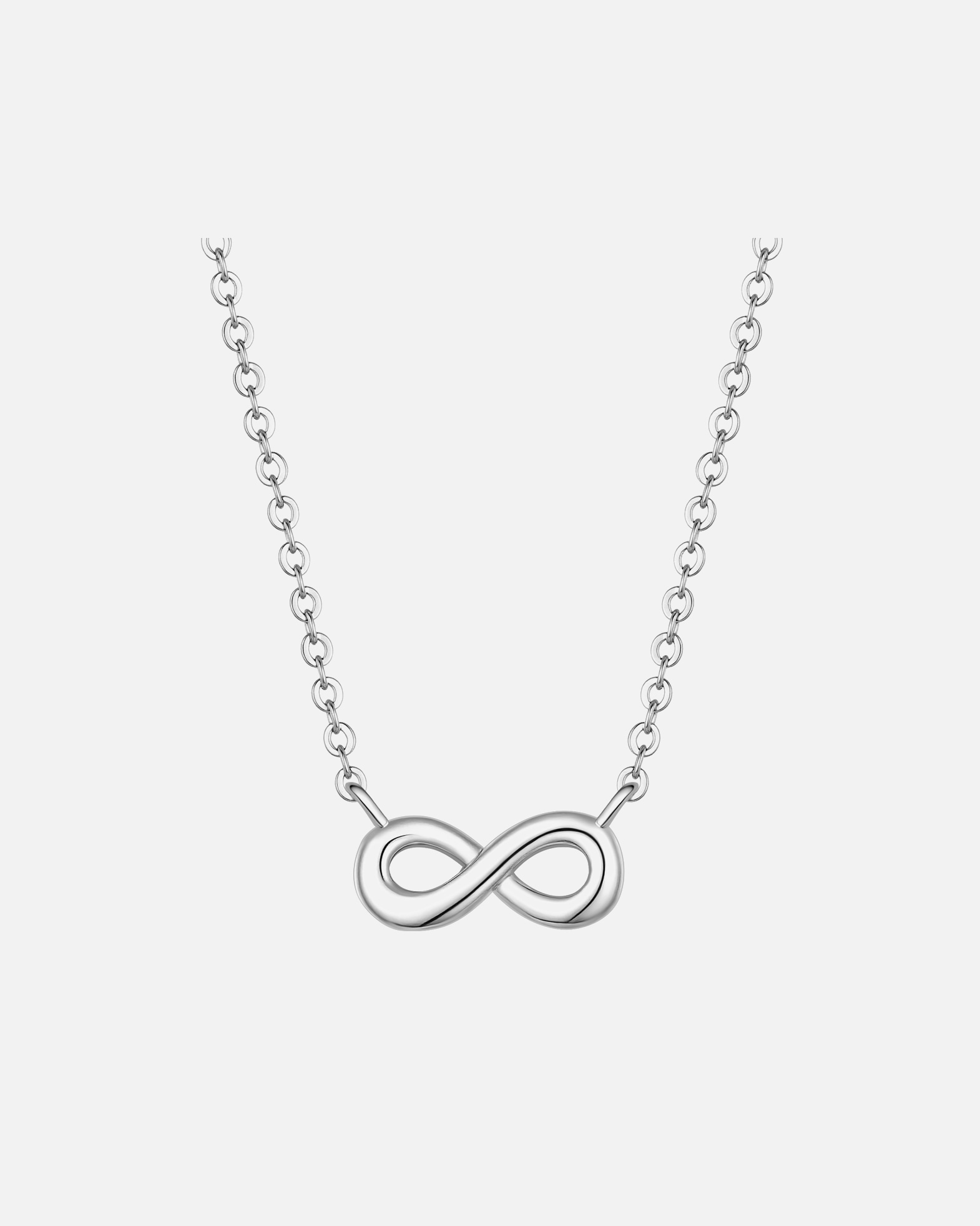 Halskette für Weiblich Lulu & Jane Halskette Infinity aus Messing in silber mit Zirkonia 40,0 cm Basislänge + 7,0 cm Verlängerung