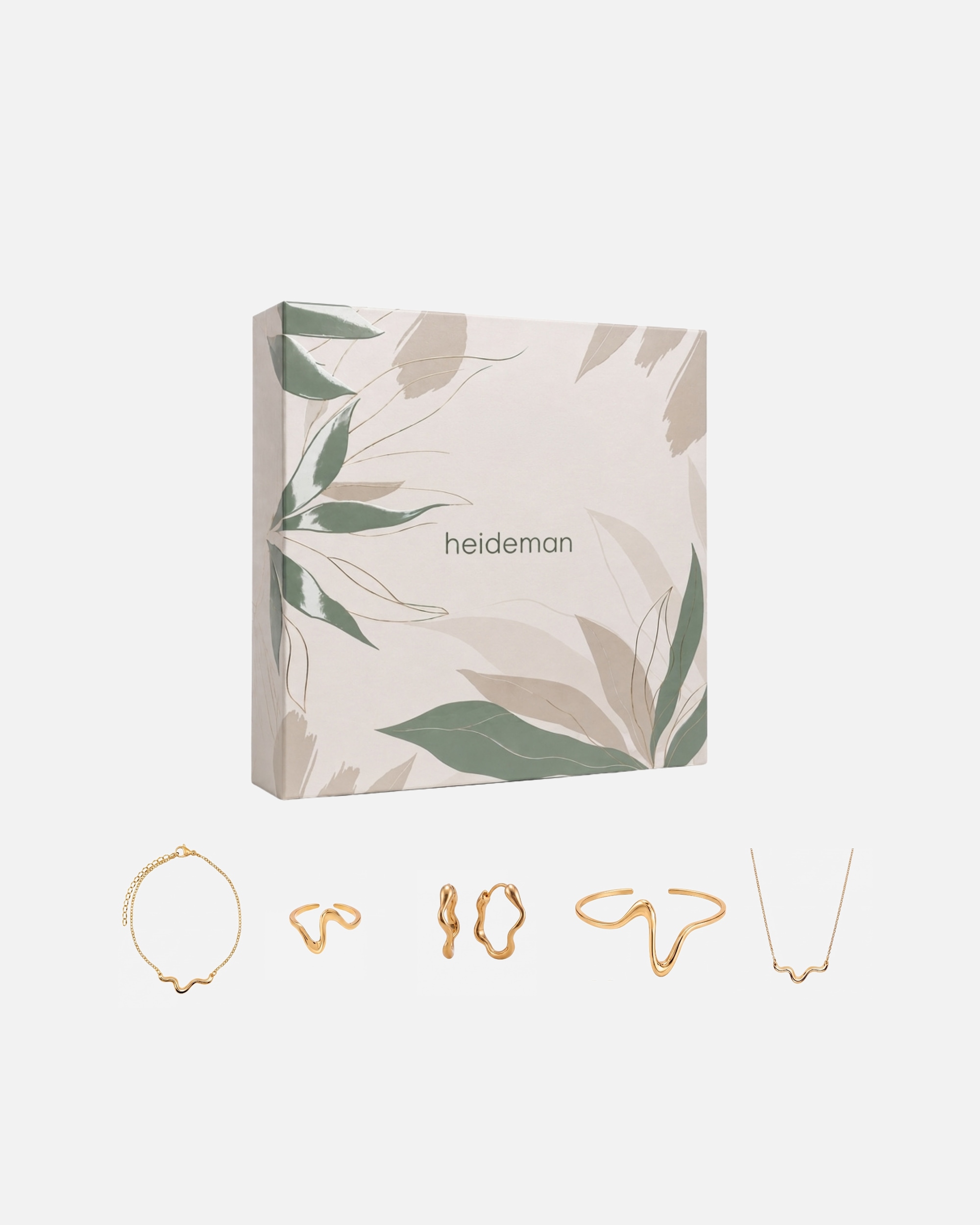 Schmuckset für Weiblich Heideman Geschenkbox Santorini goldfarben