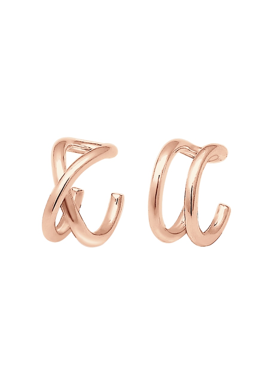 Elli Earcuff Klemme Set Geo Basic Minimal 925 Silber rosefarben Damen