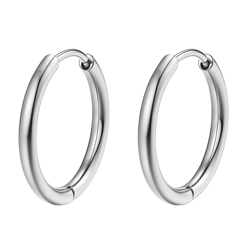 Hey Happiness Klassische Creolen – Edelstahl, wasserfest 10 mm Silber Damen