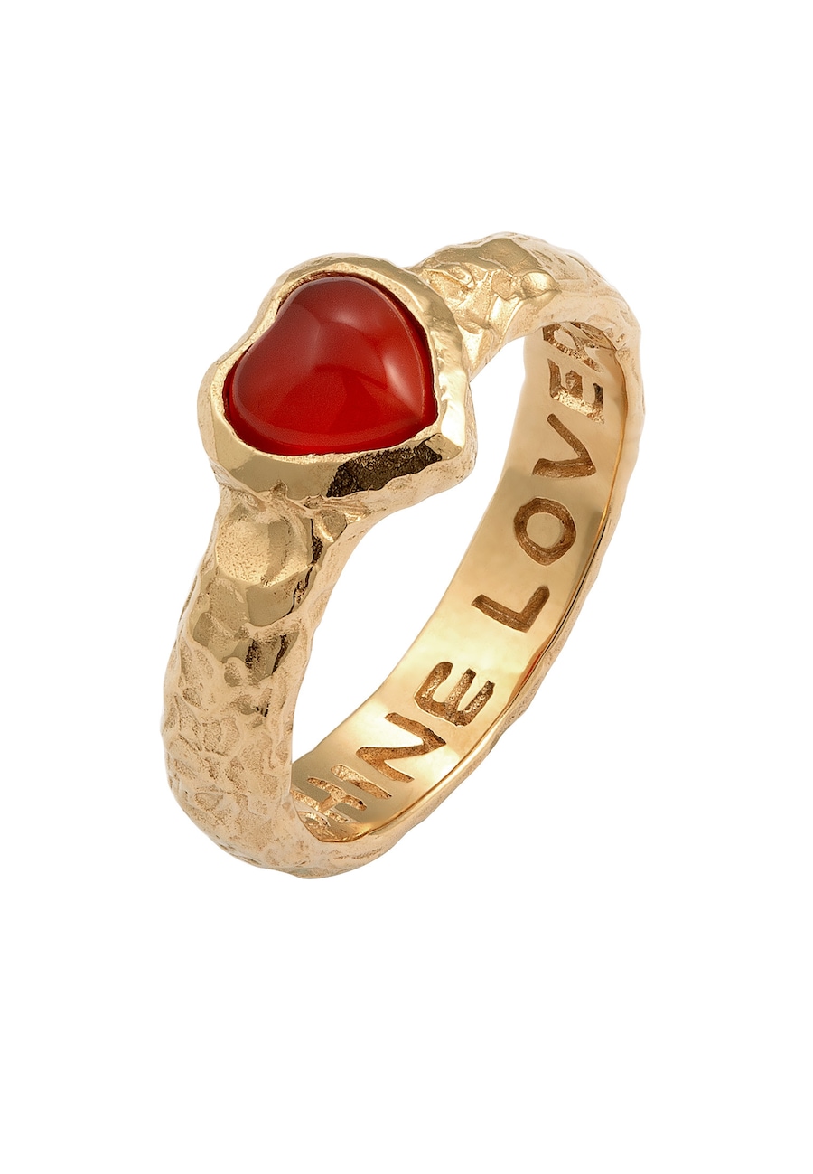 Haze & Glory Herz Onyx Rot 925 Sterling Silber - Heart Over Heels 58 Damen
