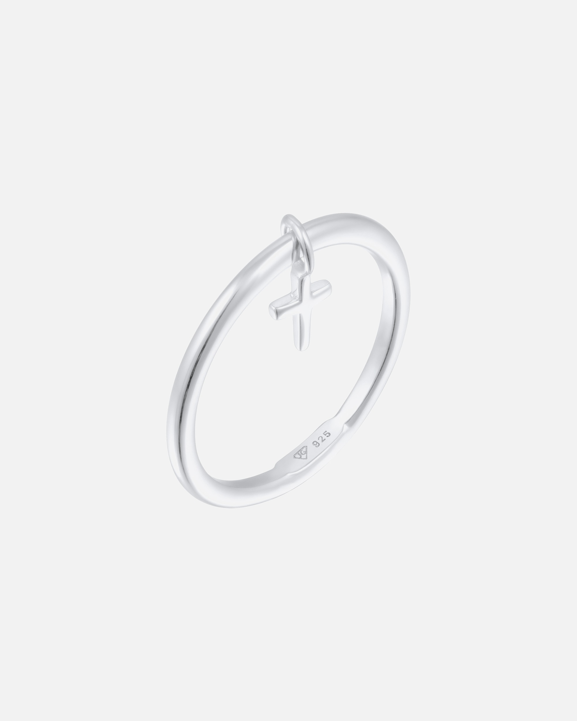 Ring für Weiblich Elli Bandring Stapelring Kreuz 925 Ring vergoldet 54