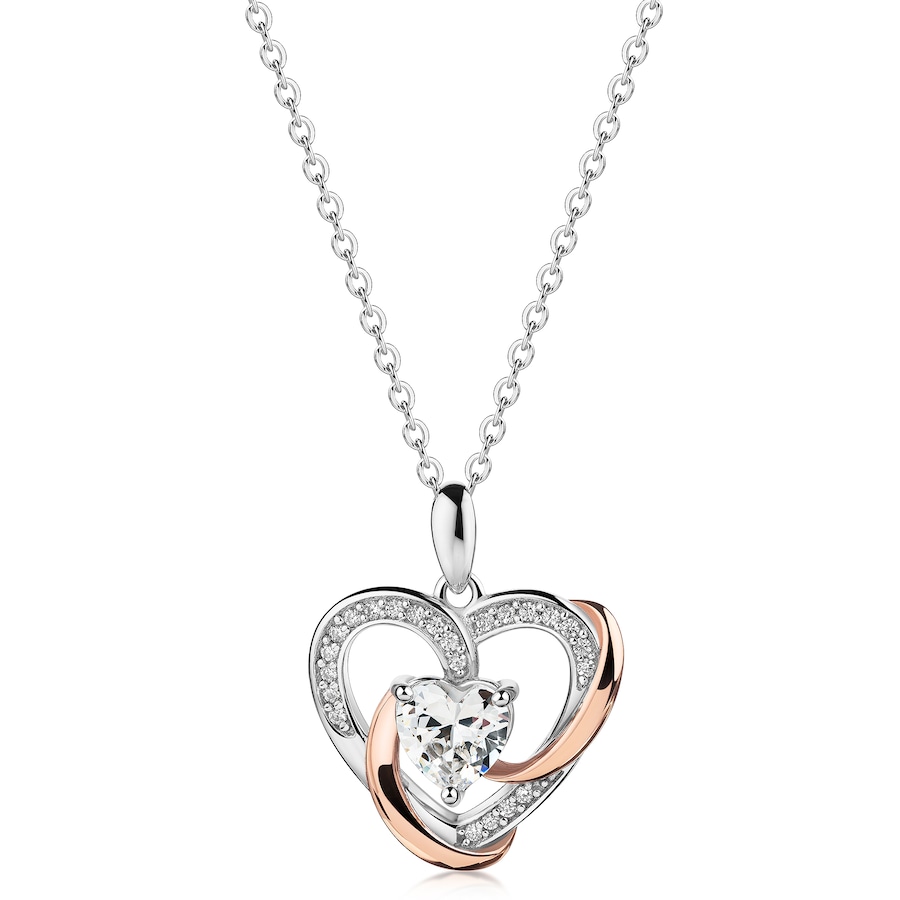 Zeeme Anhänger mit Kette 925/- Sterling Silber Zirkonia weiß mehrfarbig Damen