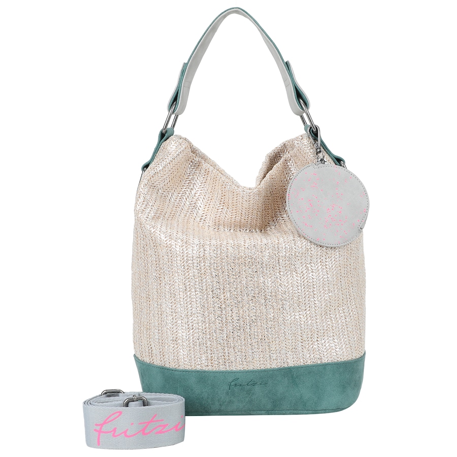 Fritzi aus Preußen Shopper Olga Limited Painted Straw mit abnehmbarem Etui Reißverschluss silber Silber Damen