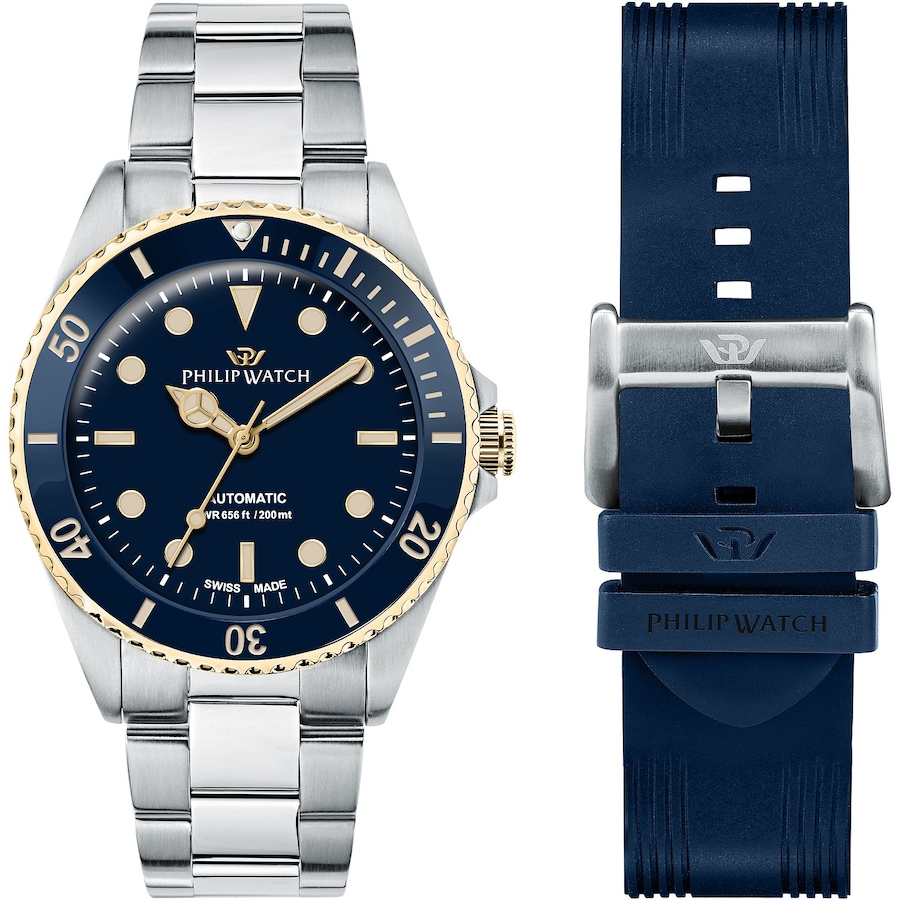 Philip Watch Uhren-Set inkl. Wechselarmband Edelstahl One Size Herren