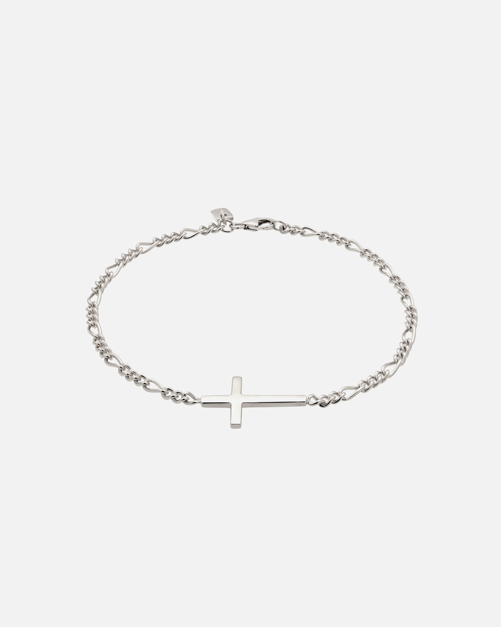 Armband für Männlich KUZZOI Kreuz Figarokette 925 Sterling Silber 21
