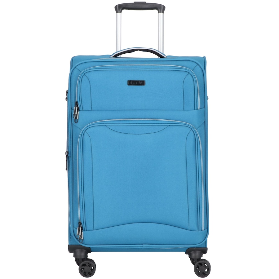 d & n Travel Line 9204 4 Rollen Trolley M 66 cm mit Dehnfalte blau Petrol Herren