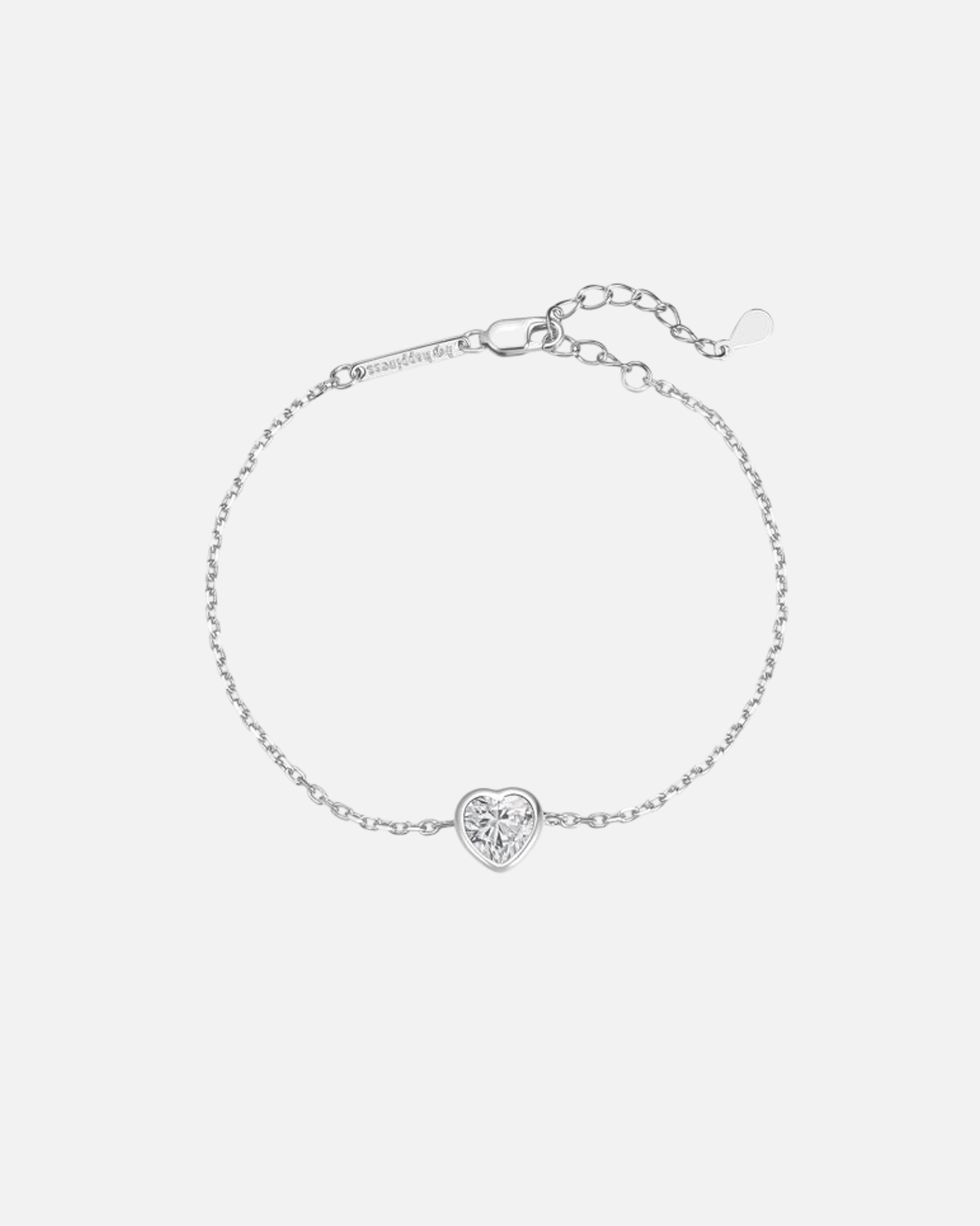 Armband für Weiblich Hey Happiness Default Brand Line Funkelndes Herzarmband – 925er Silber Silber
