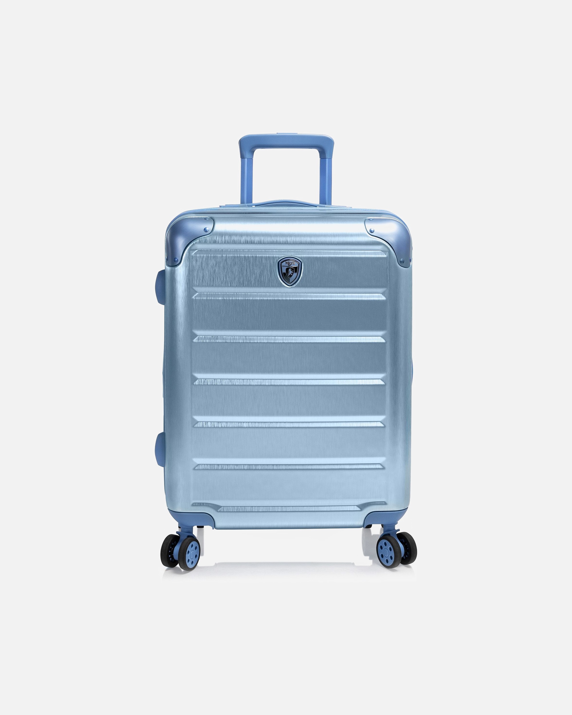 Handgepäckkoffer für Männlich Heys Alumix 4 Rollen Kabinentrolley S 55 cm mit Dehnfalte icy blue