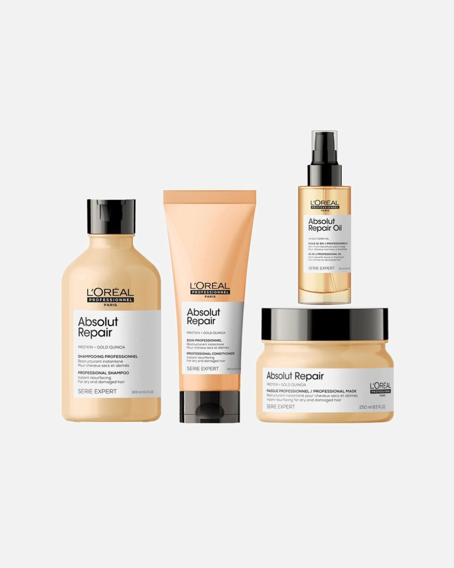 Haarpflegeset für Weiblich L´Oréal Professionnel Paris Absolut Repair 4er Set (Shampoo / Conditioner / Maske / Öl) 1 Stück
