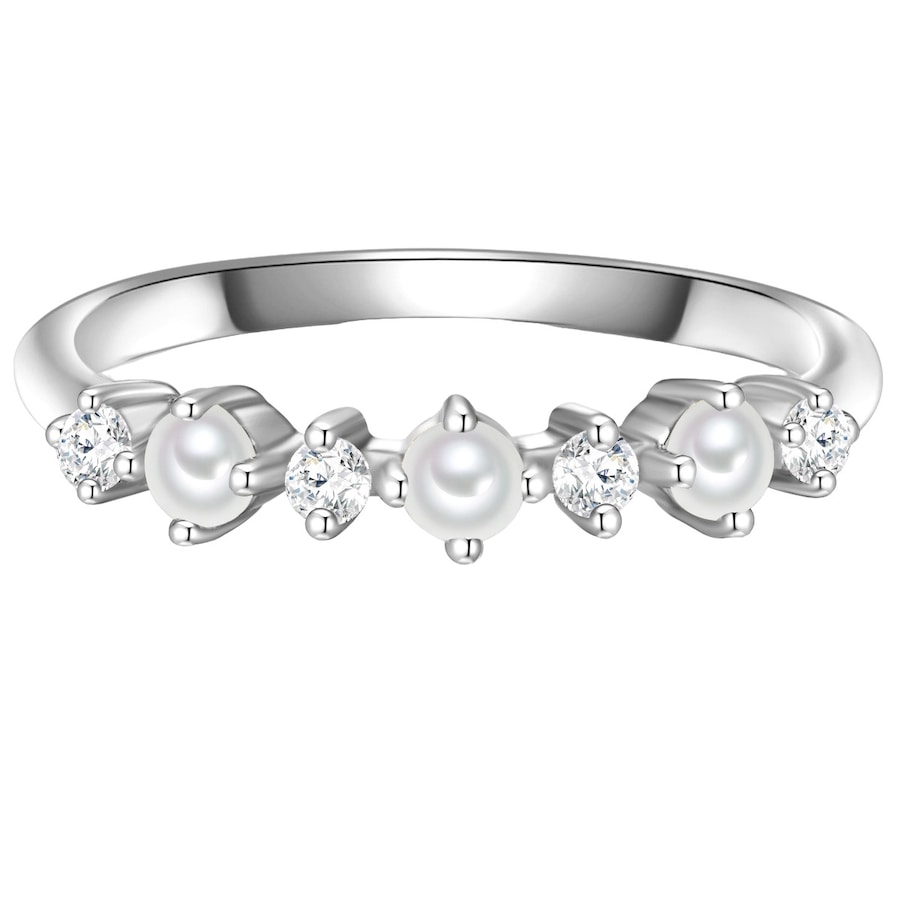 Glanzstücke München Ring Sterling Silber Zirkonia Süßwasser-Zuchtperle in 58 Damen