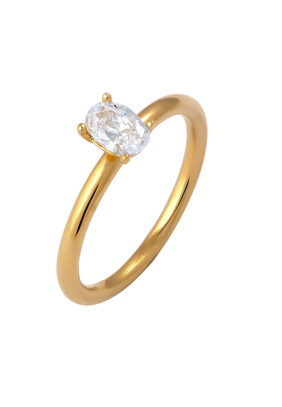 Elli Zirkonia Oval 925 Sterling Silber 56 Damen