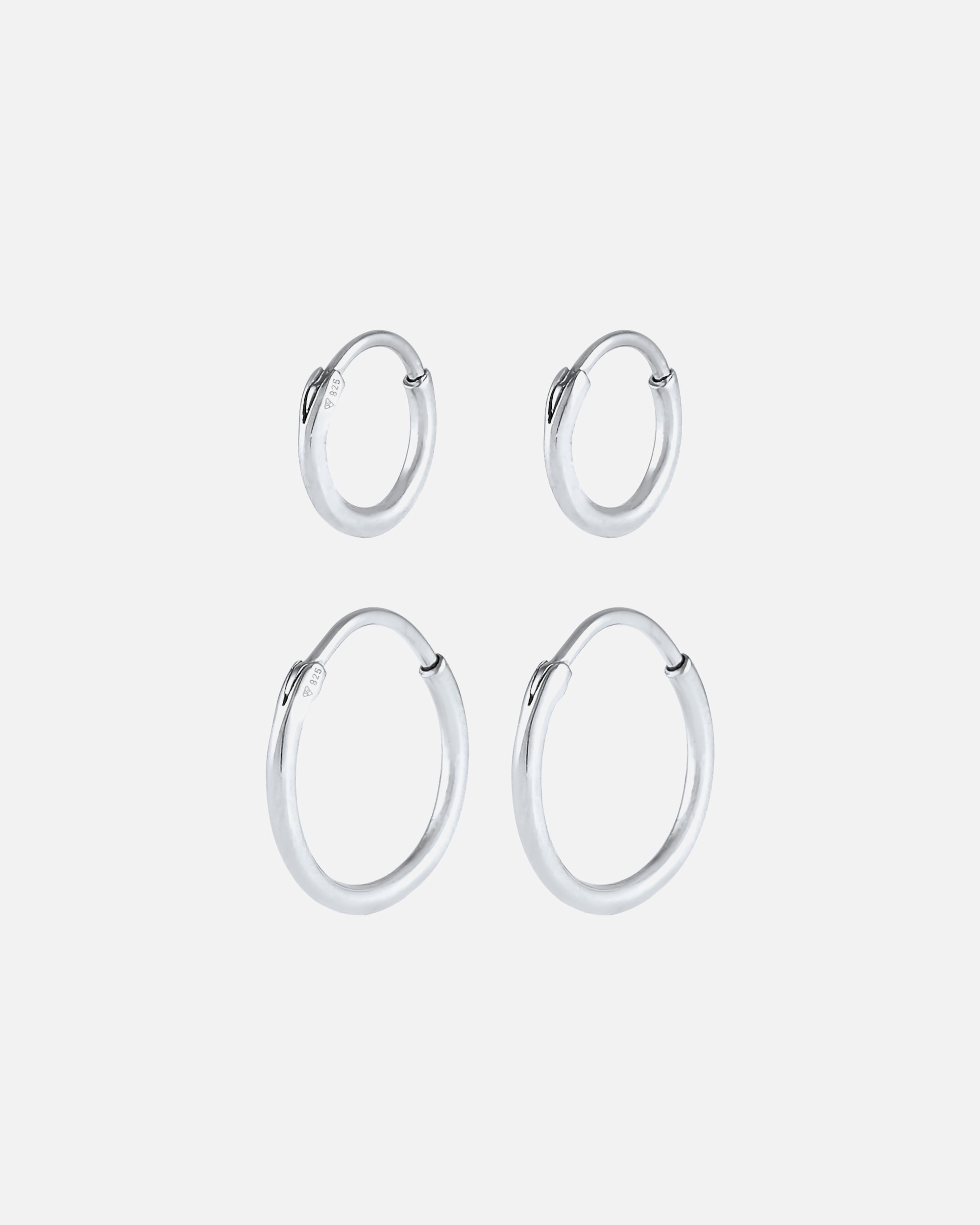 Ohrringe für Weiblich Elli Creolen Set 925 Sterling Silber silberfarben