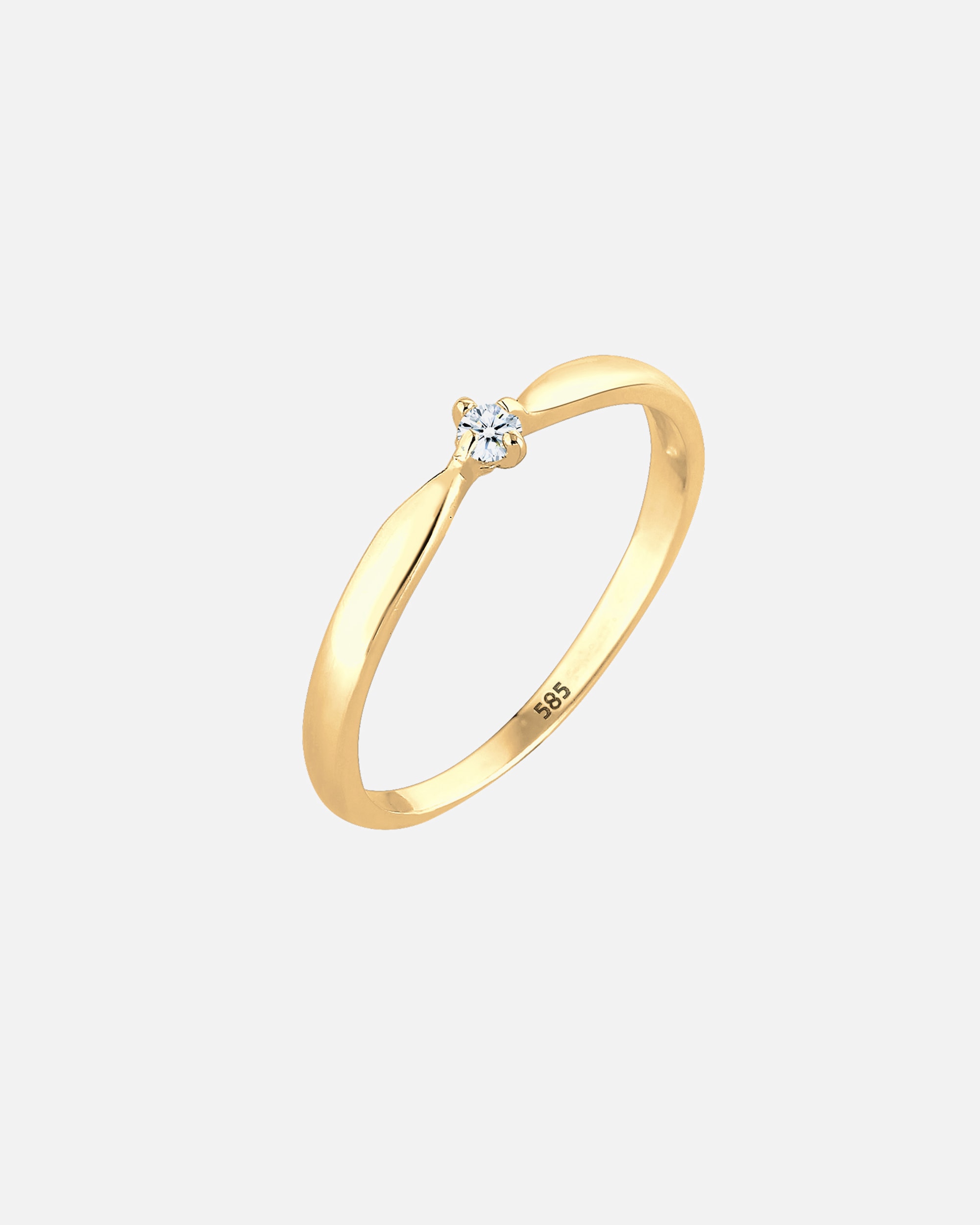 Ring für Weiblich Elli DIAMONDS Verlobung Welle Diamant (0.03 ct.) 585 Gelbgold 54