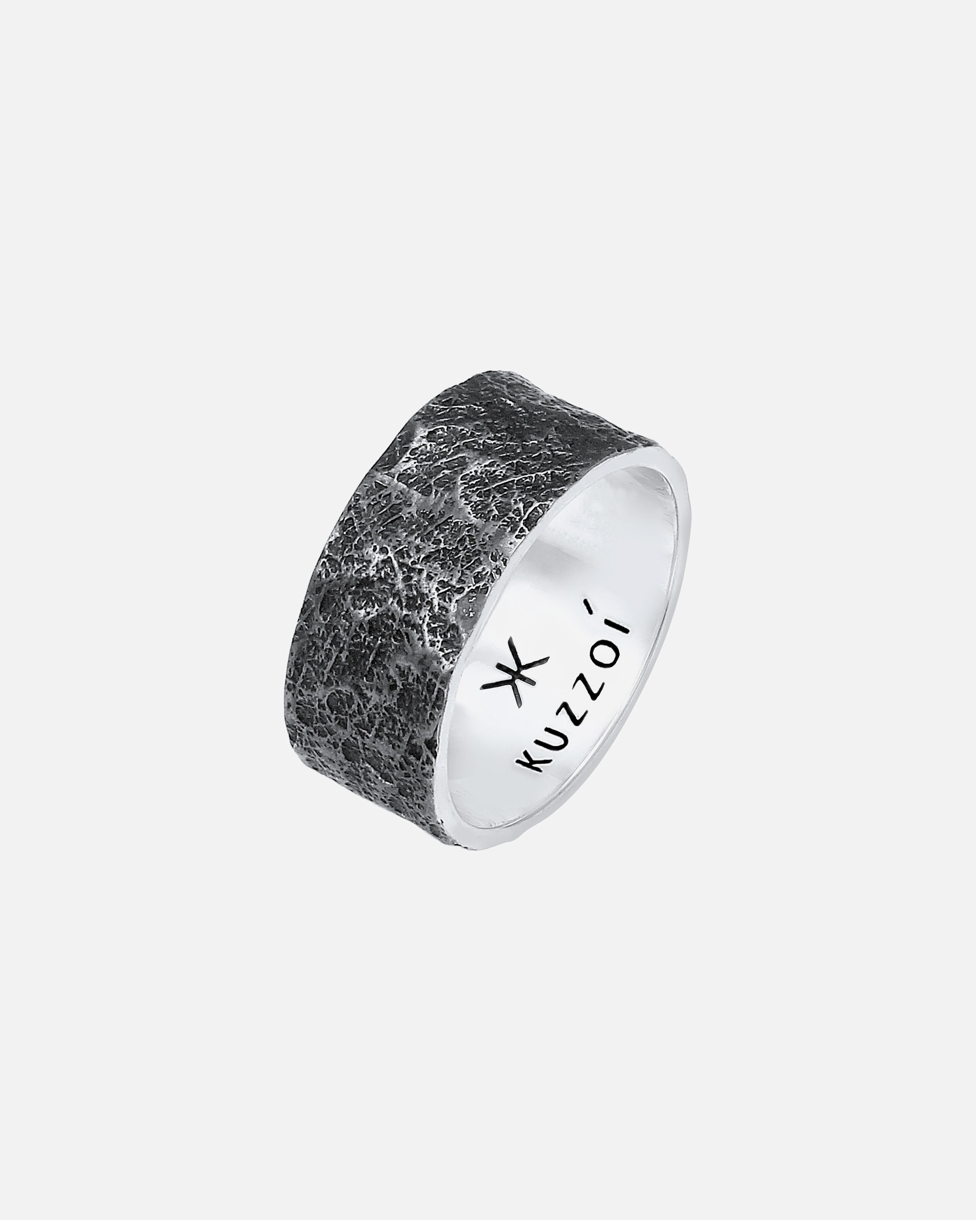 Ring für Männlich KUZZOI Herren Bandring Organic Struktur 925 Silber 54