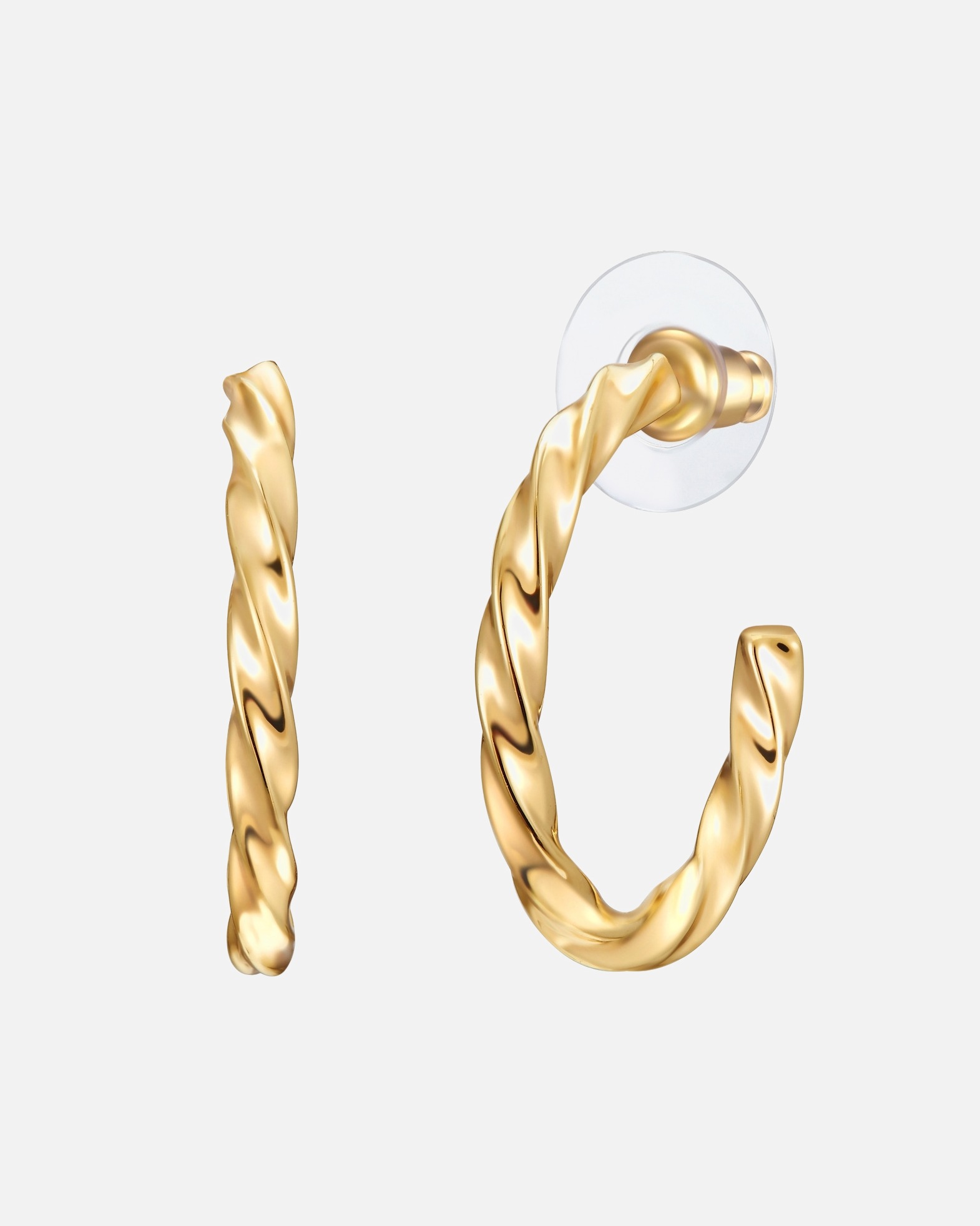 Creolen für Weiblich Lulu & Jane Creolen aus Metall in Gelbgold 26,3 mm