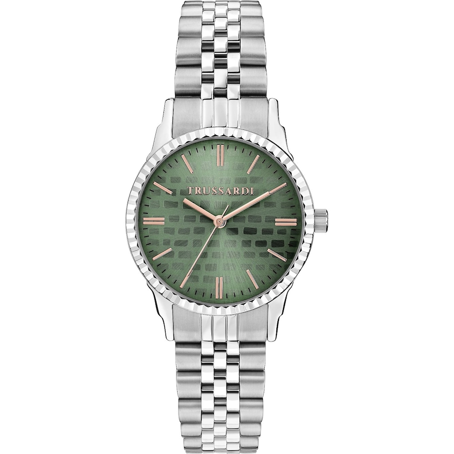 Trussardi Damenuhr Edelstahl grün, silber Damen