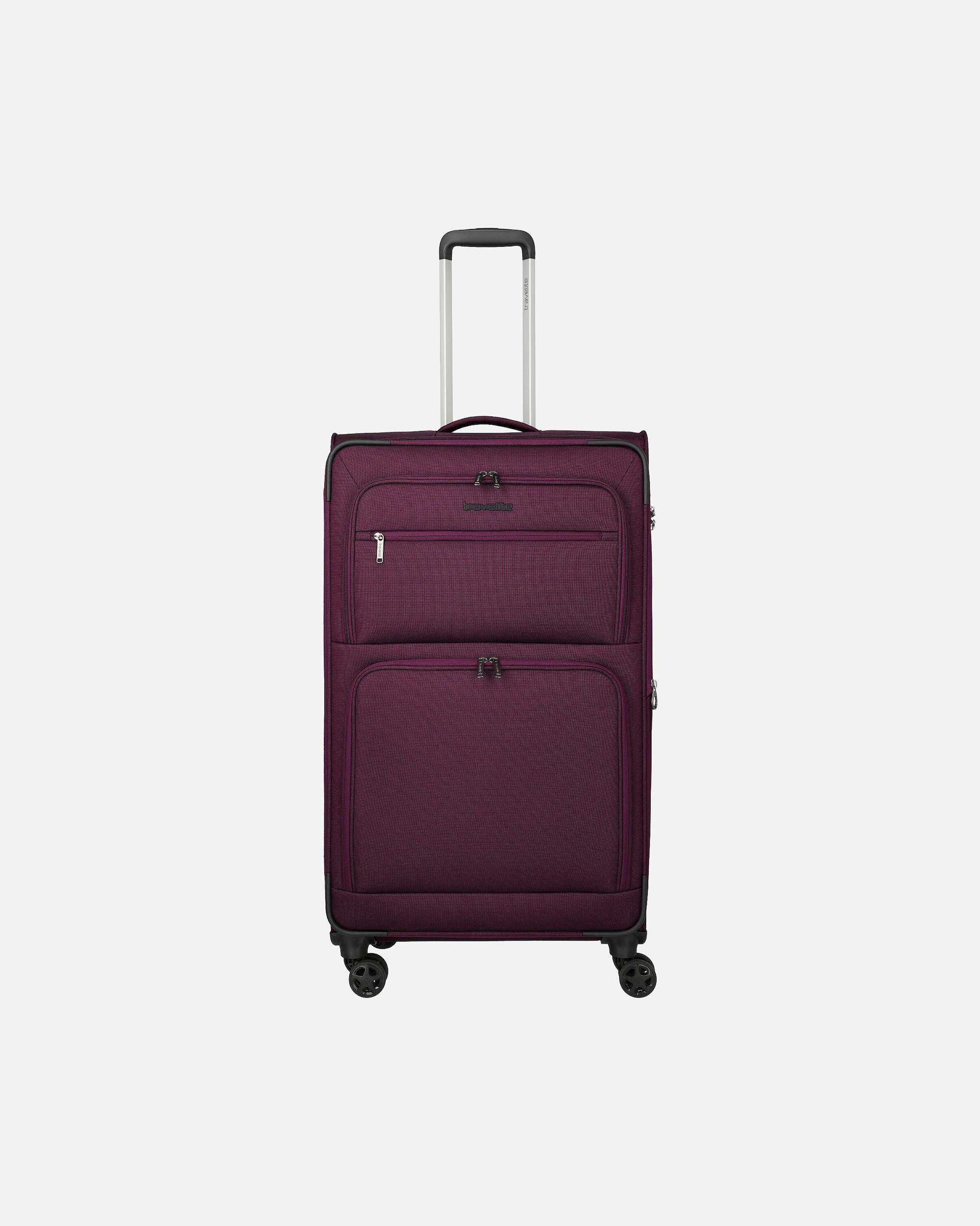 Trolley für Männlich Travelite Cubis 4 Rollen Trolley L 83 cm mit Dehnfalte berry