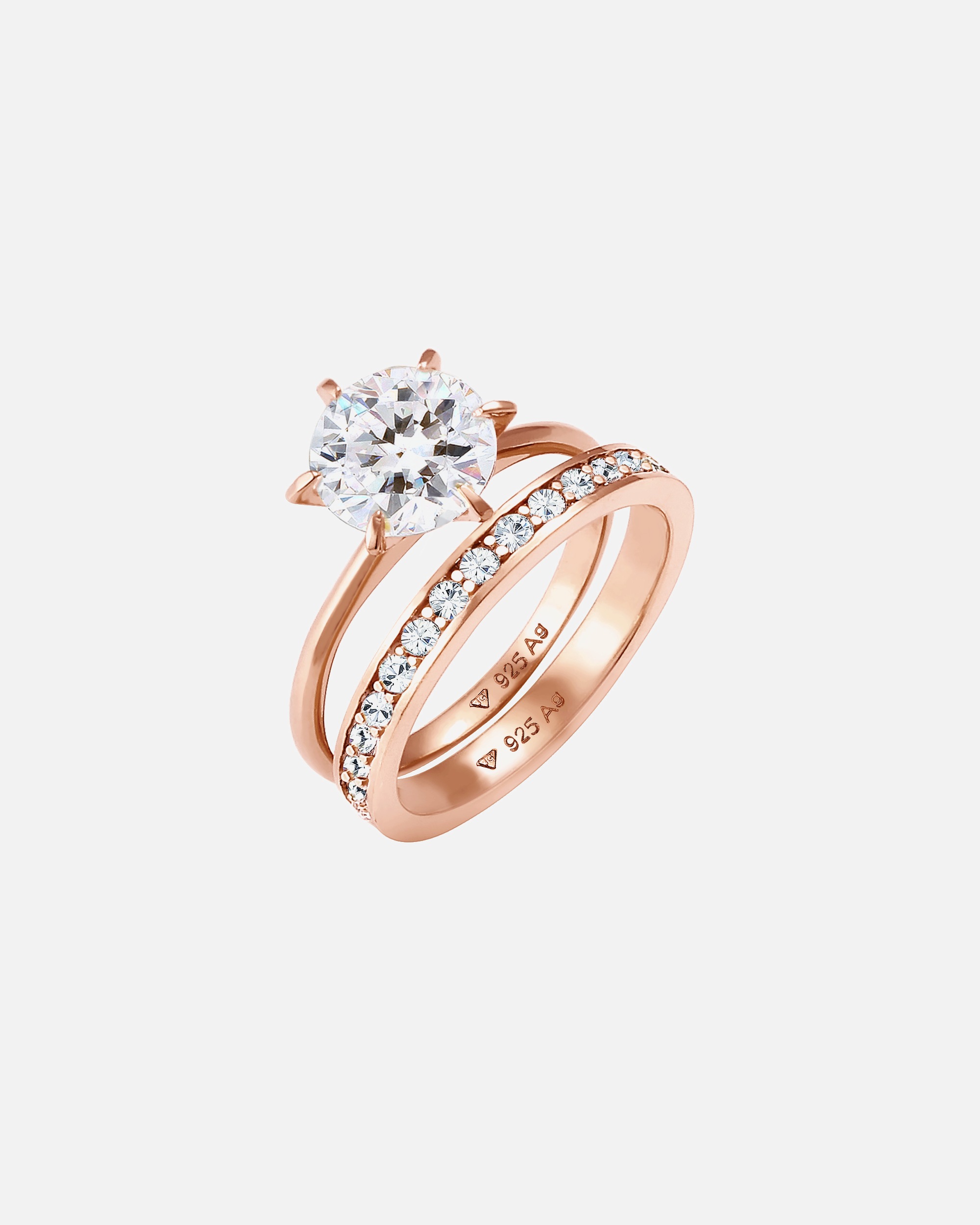 Ring für Weiblich Elli Eternity Set 925 Silber, mit Kristallen von Swarovski® 58
