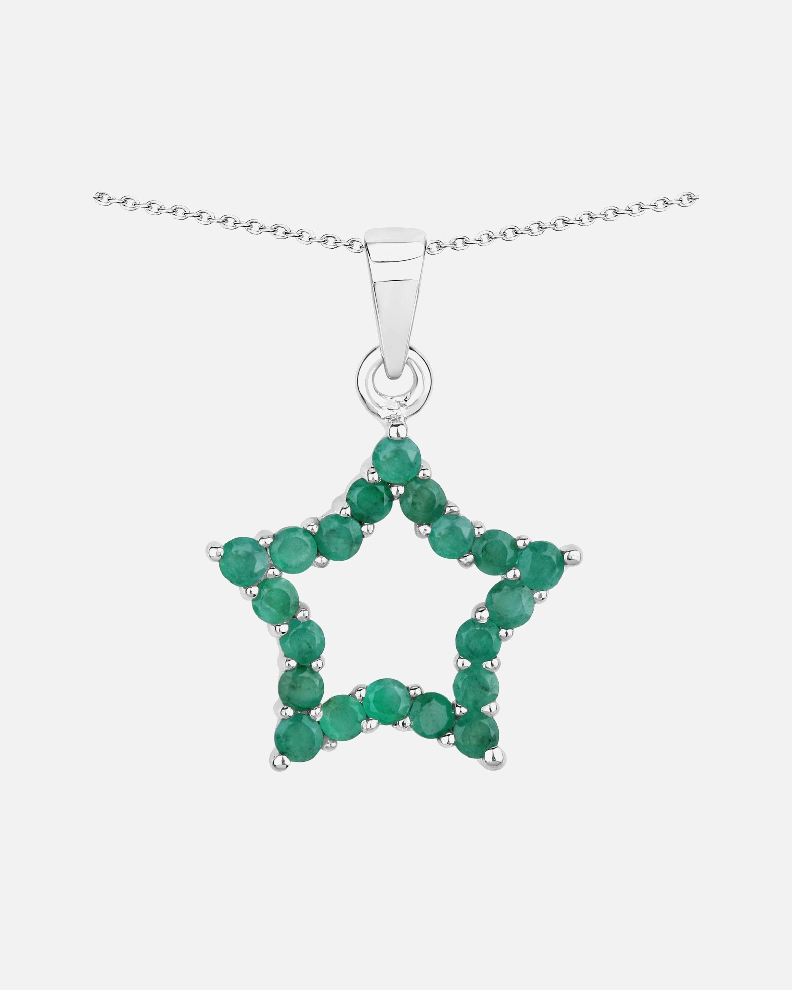 Halskette für Weiblich Rafaela Donata Kette Stern Sterling Silber Saphir in Silber Green