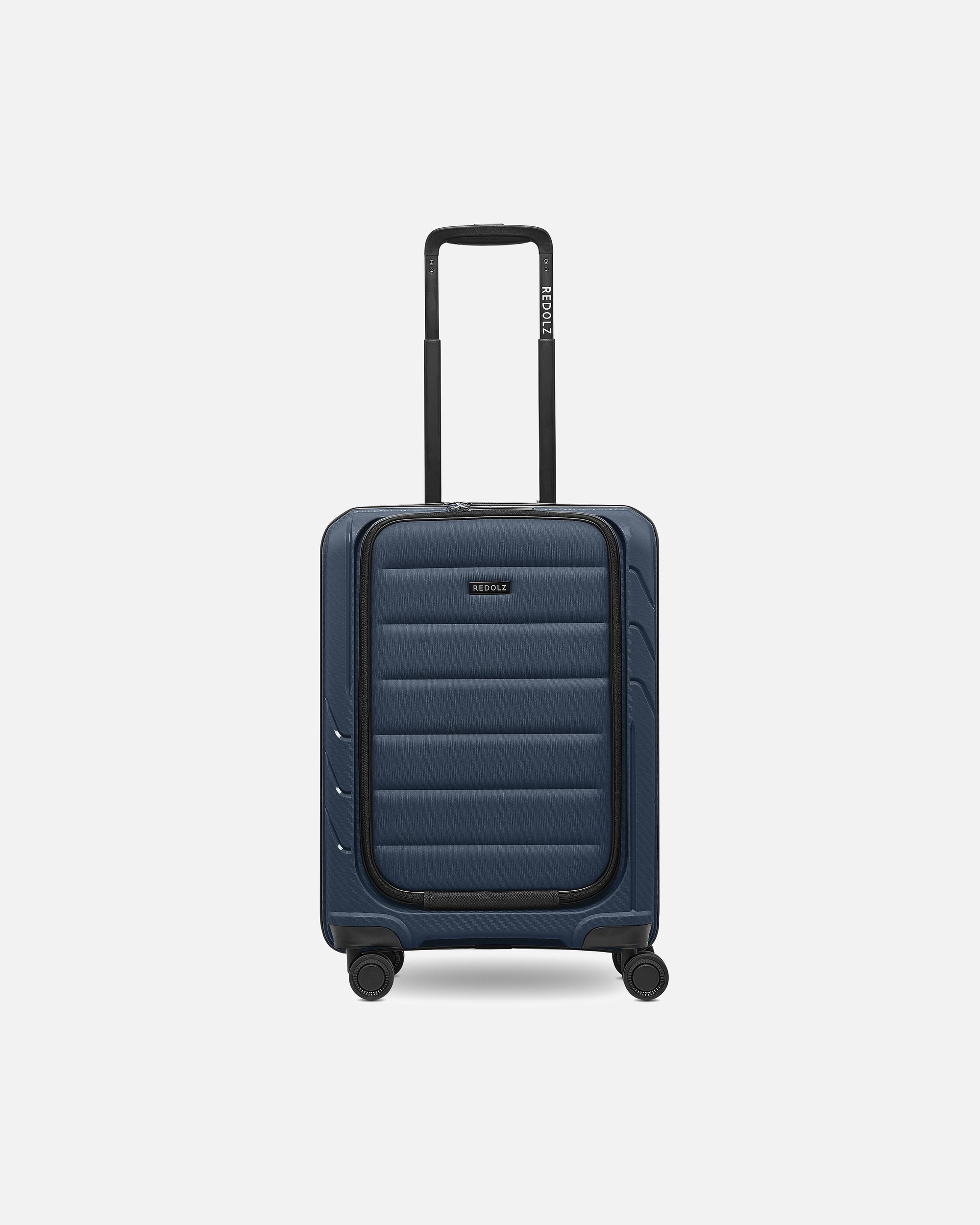 Handgepäckkoffer für Männlich Redolz Essentials 17 4-Rollen Kabinentrolley 55 cm Soft-Pocket Laptopfach blue