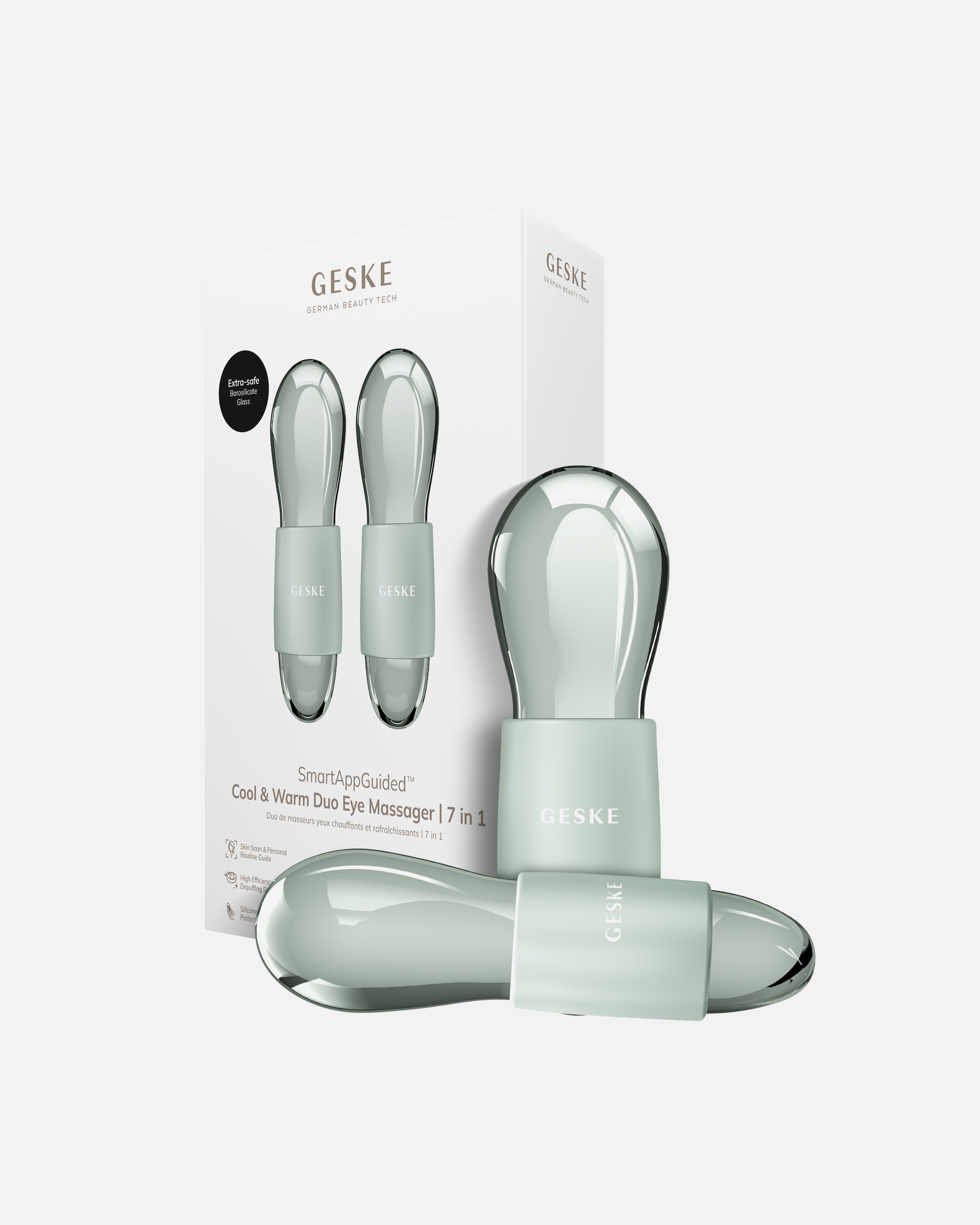 Elektrisches Gesichtsmassagegerät für Unisex GESKE GESKE SmartAppGuided™ Cool & Warm Duo Eye Massager | 7 in 1 Green