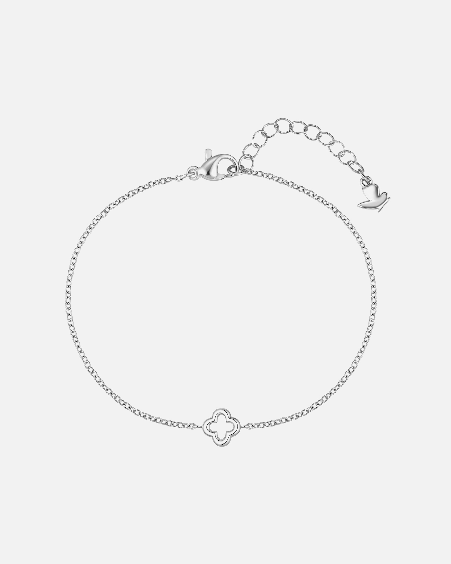 Armband für Weiblich Glanzstücke München Armband Kleeblatt aus Edelstahl in silber 17,0 cm Basislänge + 3,0 cm Verlängerung