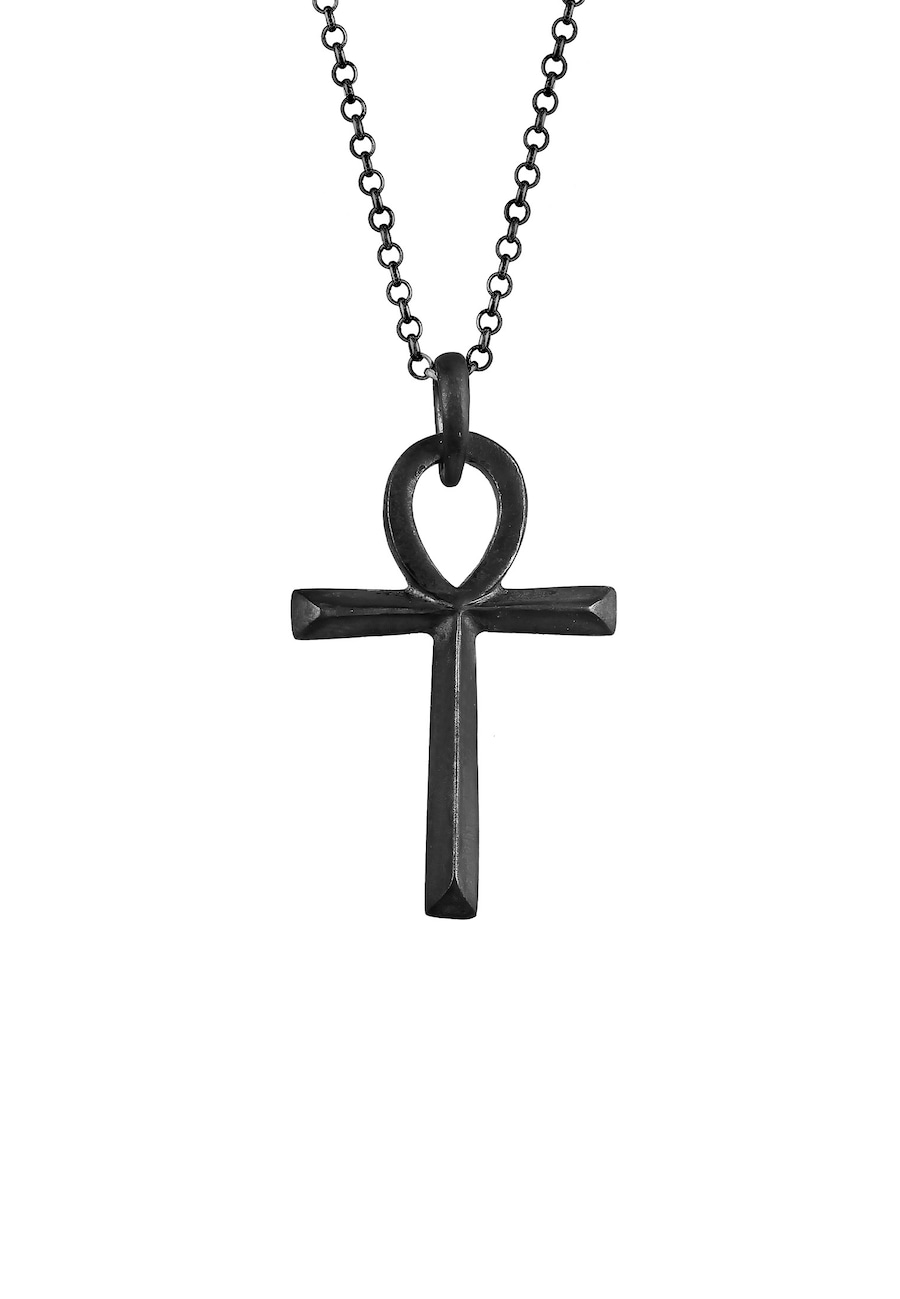 KUZZOI Herren Ankh Kreuz Heiliges Symbol 925 Silber Schwarz