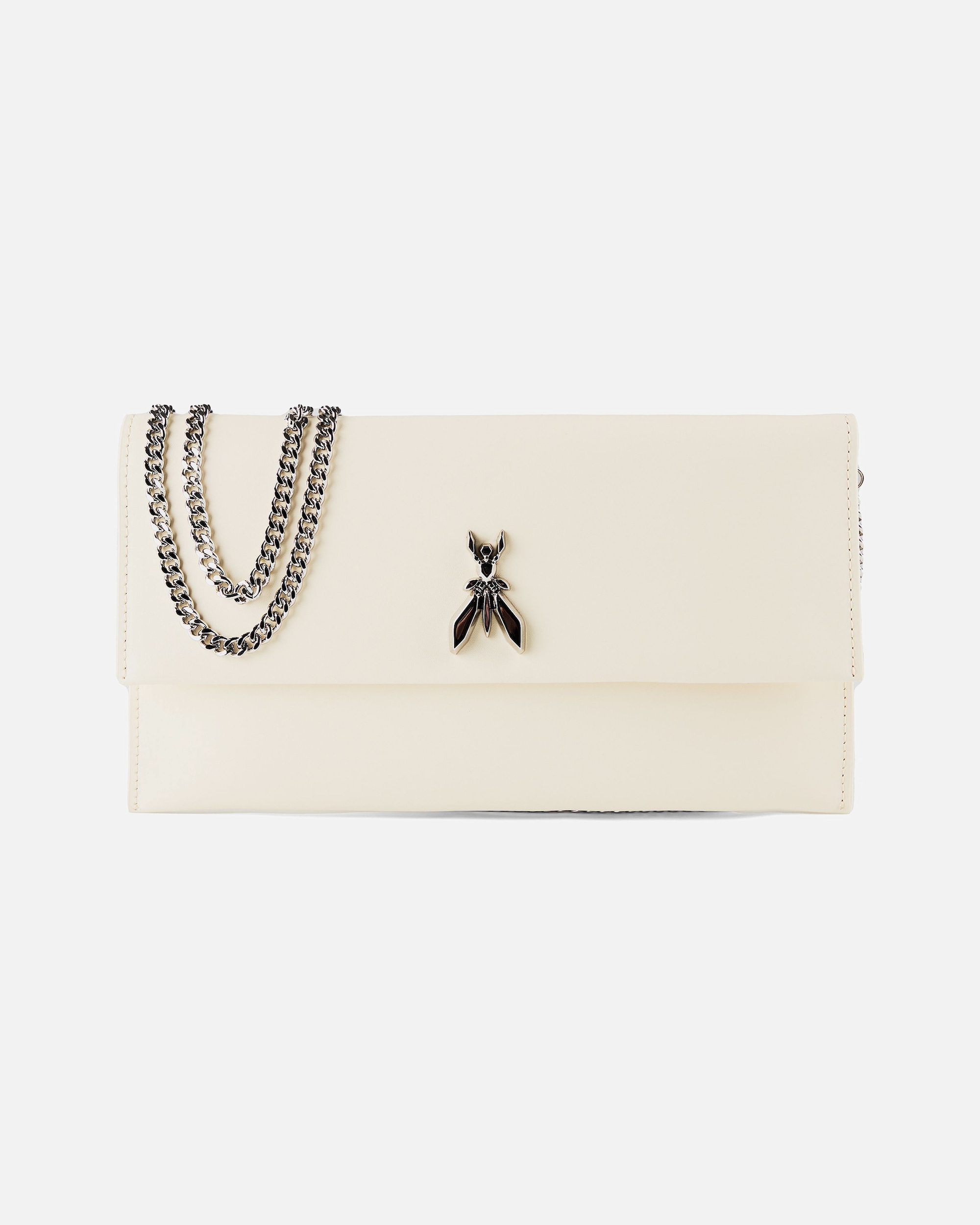 Tasche für Weiblich Patrizia Pepe Fly Clutch wooly white-silver