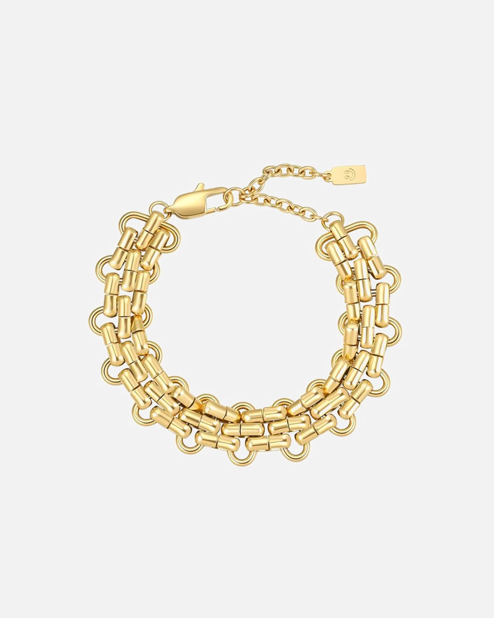 Armband für Weiblich Hey Happiness Default Brand Line Chunky Gliederarmband – Edelstahl Armband – wasserfest Gold