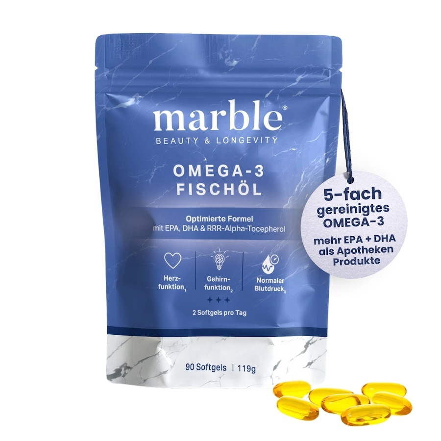 marble Omega-3 Fischöl mit EPA & DHA 119 g Schwarz
