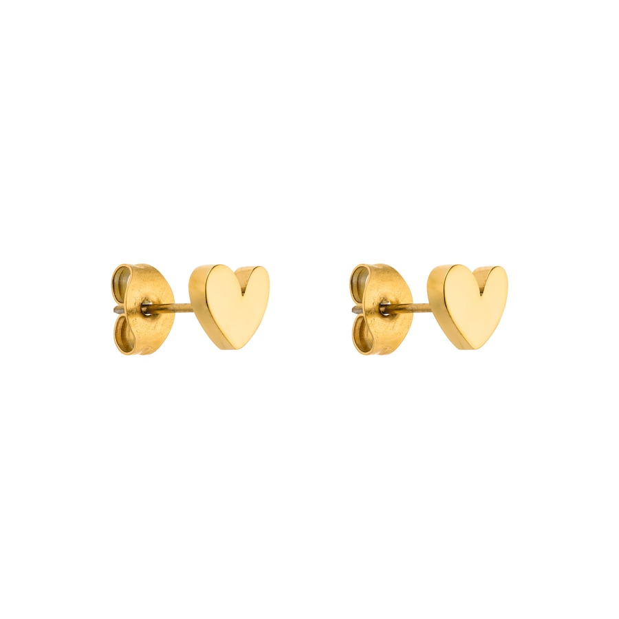 Purelei Tiny Heart Ohrringe 100% Edelstahl Gold Hellbraun Damen