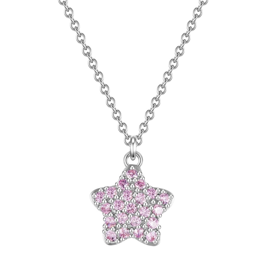 Glanzstücke München Halskette Stern Sterling Silber Zirkonia in 35,0 cm Basiskette + 7,5 Verlängerung Damen