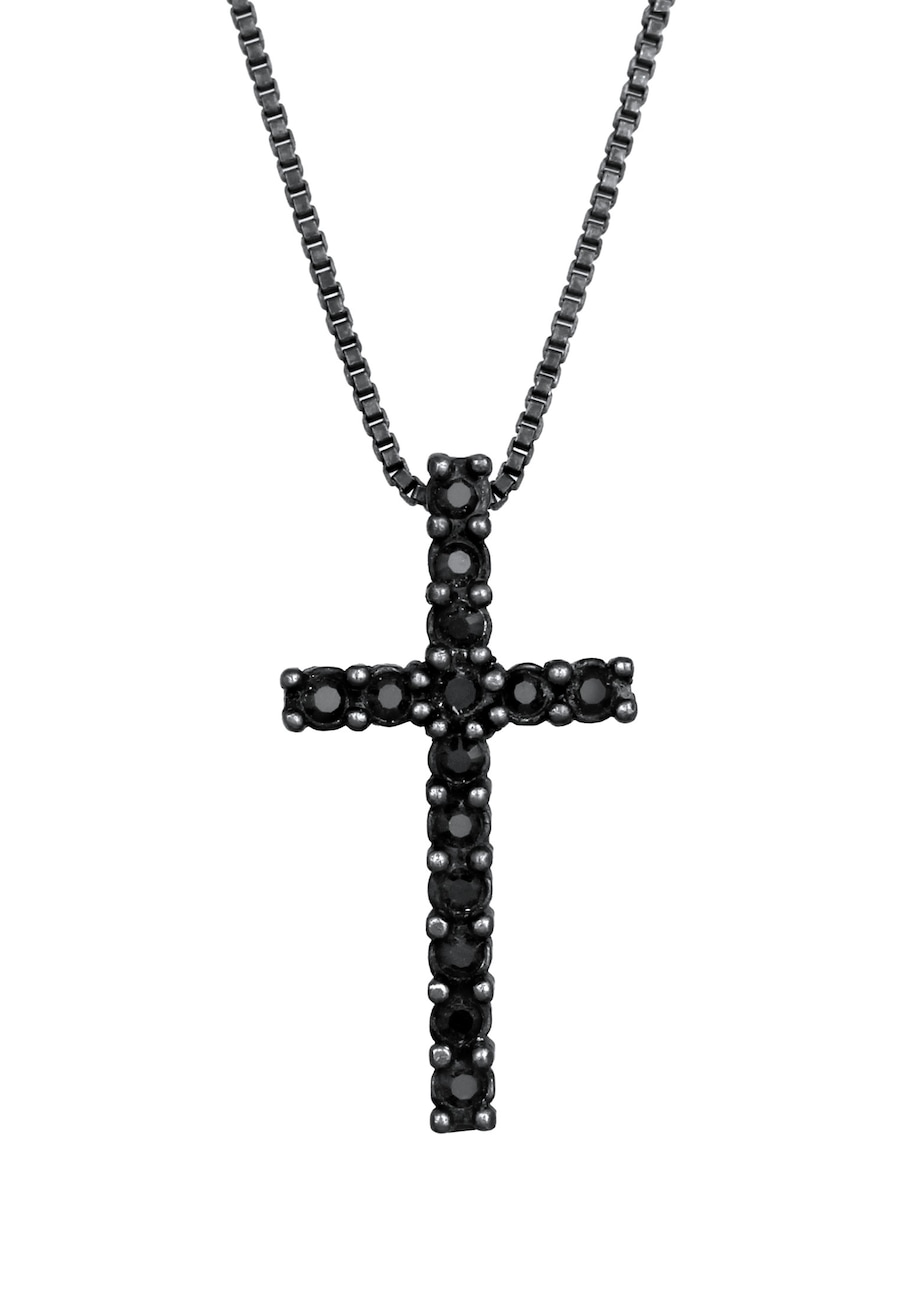 KUZZOI Herren Kreuz Religion 925 Silber, mit Kristallen von Swarovski 45
