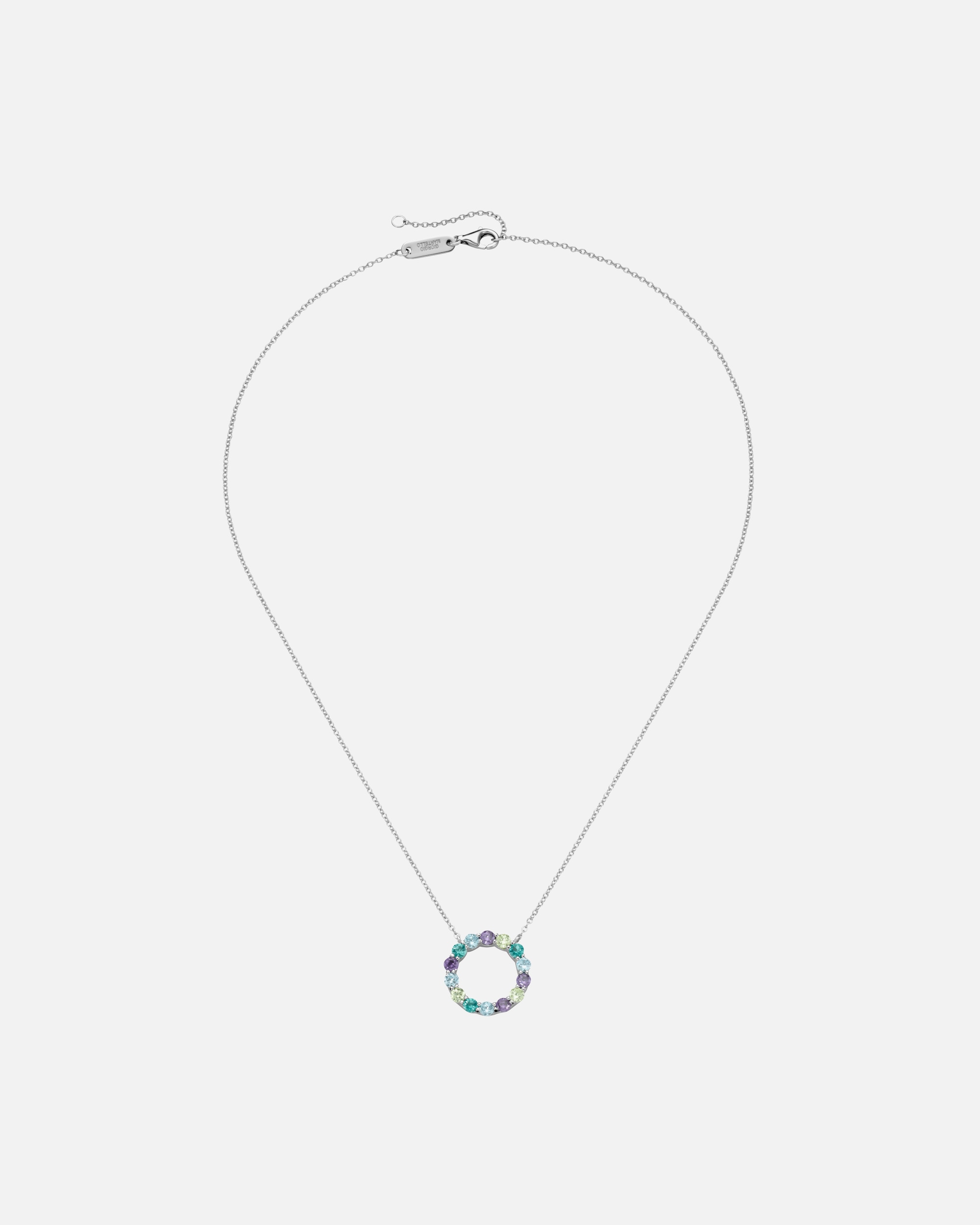 Halskette für Unisex Giorgio Martello Milano Collier mit Zirkonia und Kristallsteinen, Silber 925 45 cm