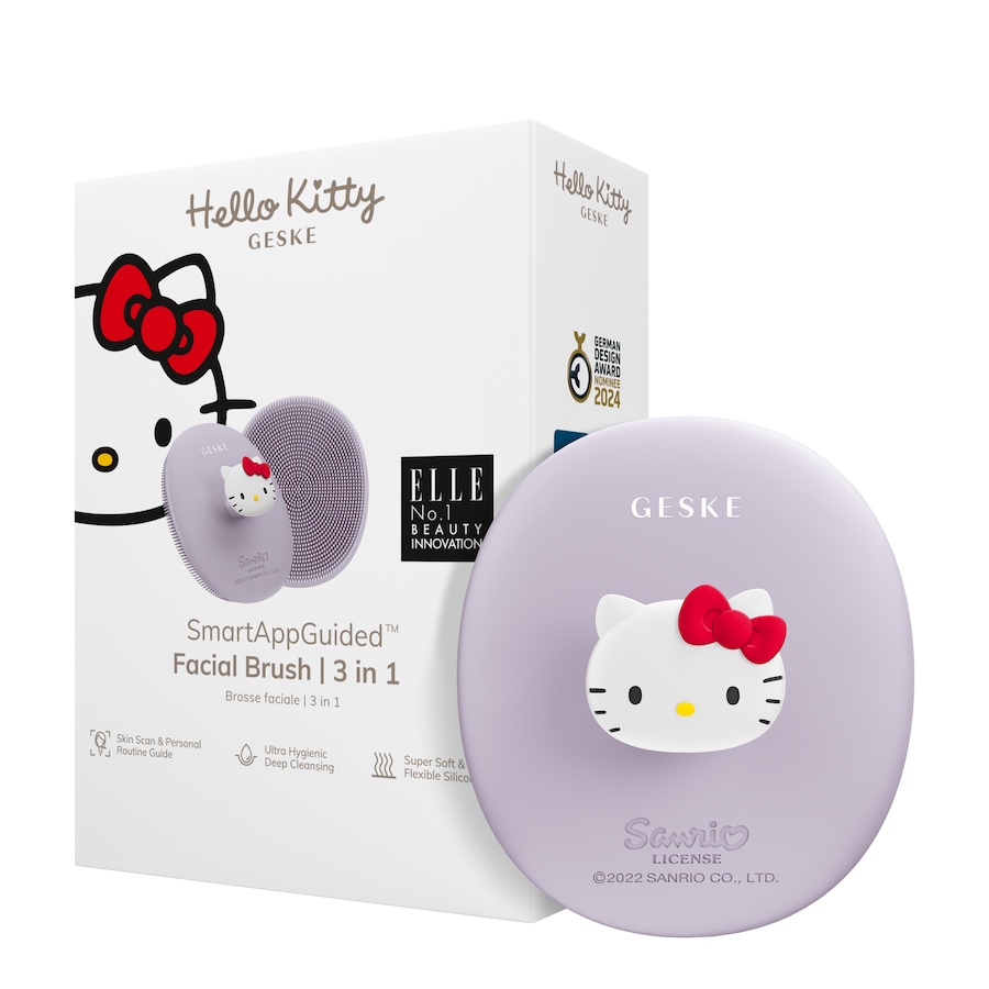 Geske SmartAppGuided Facial Brush | 3 in 1 Hello Kitty Purple