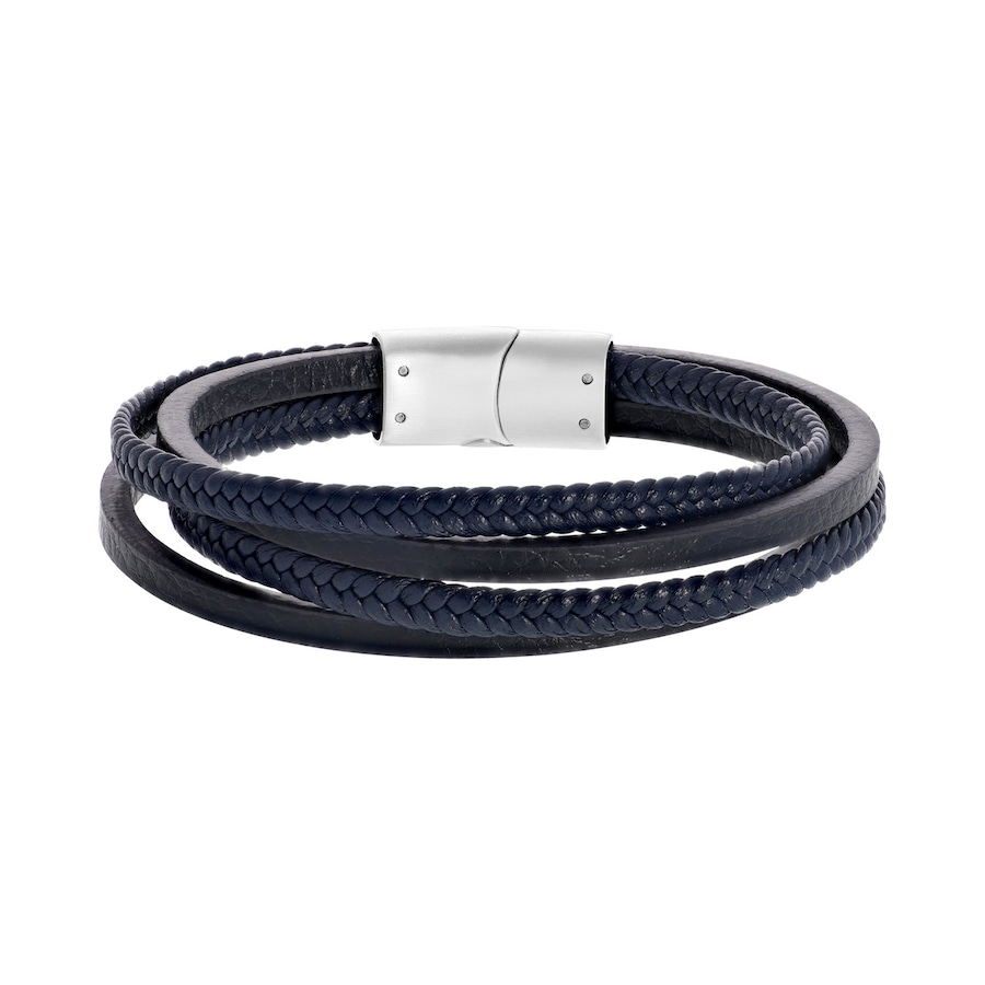 Lucardi Armband Leder silbern 22.0mm Damen