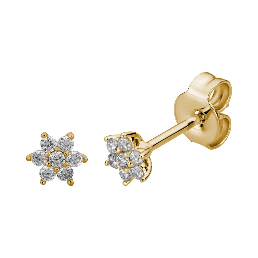 Lyomi Ohrstecker 585/- Gold Diamant Lab Grown weiß 0,15ct. gelb vergoldet Damen