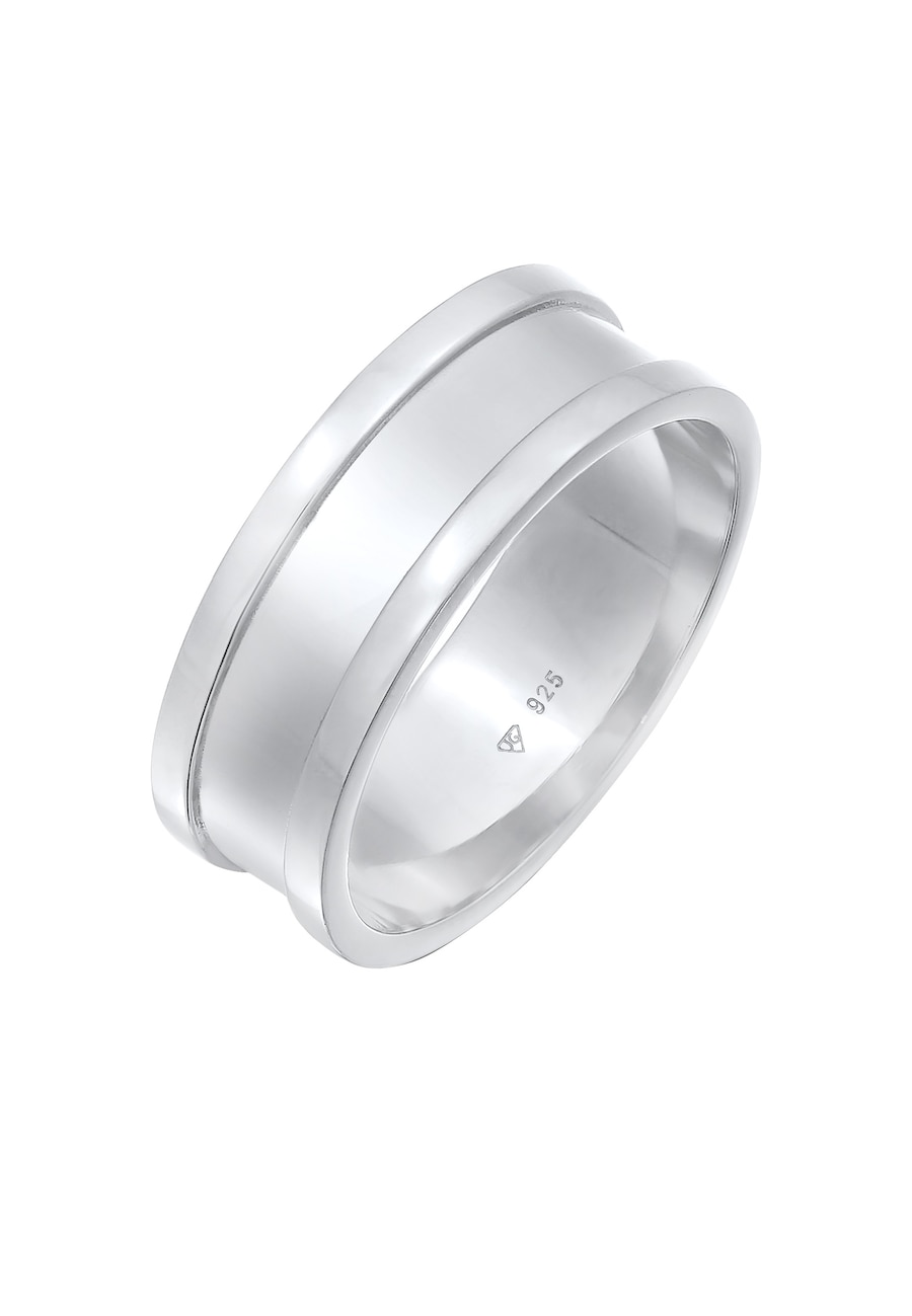 KUZZOI Bandring Breit Oxidiert Casual 925 Silber 64 Herren