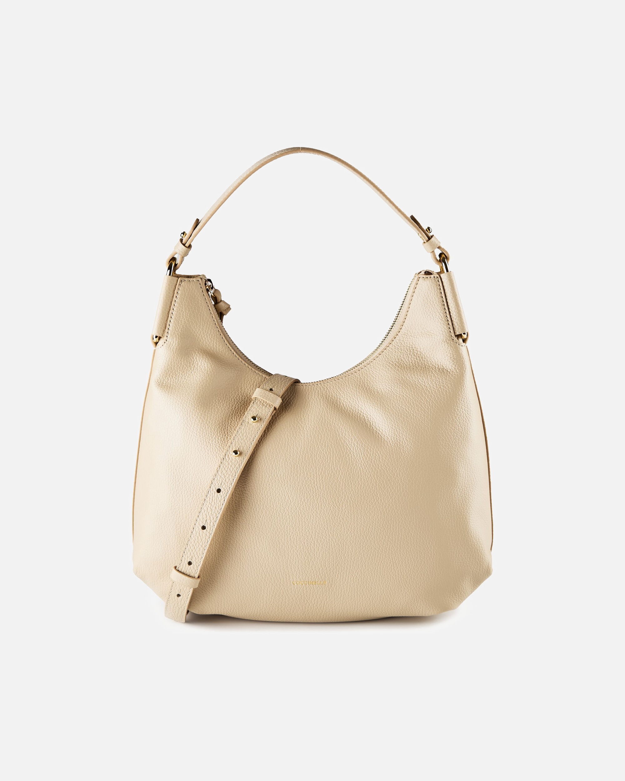 Tasche für Weiblich Coccinelle Rebekka Schultertasche Leder 36 cm sandshell