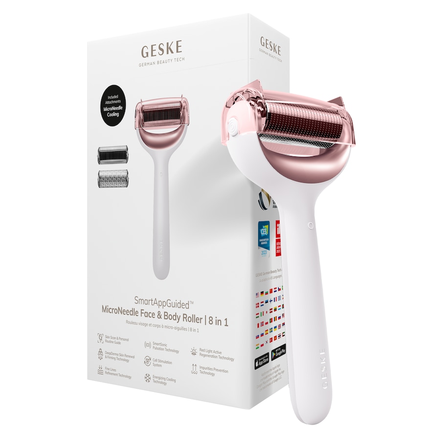 GESKE SmartAppGuided MicroNeedle Face & Body Roller | 8 in 1 Starlight