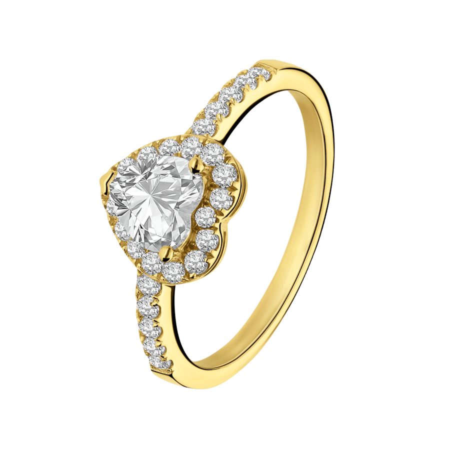 Lucardi Ring 925 Silber Gold - 53mm Damen
