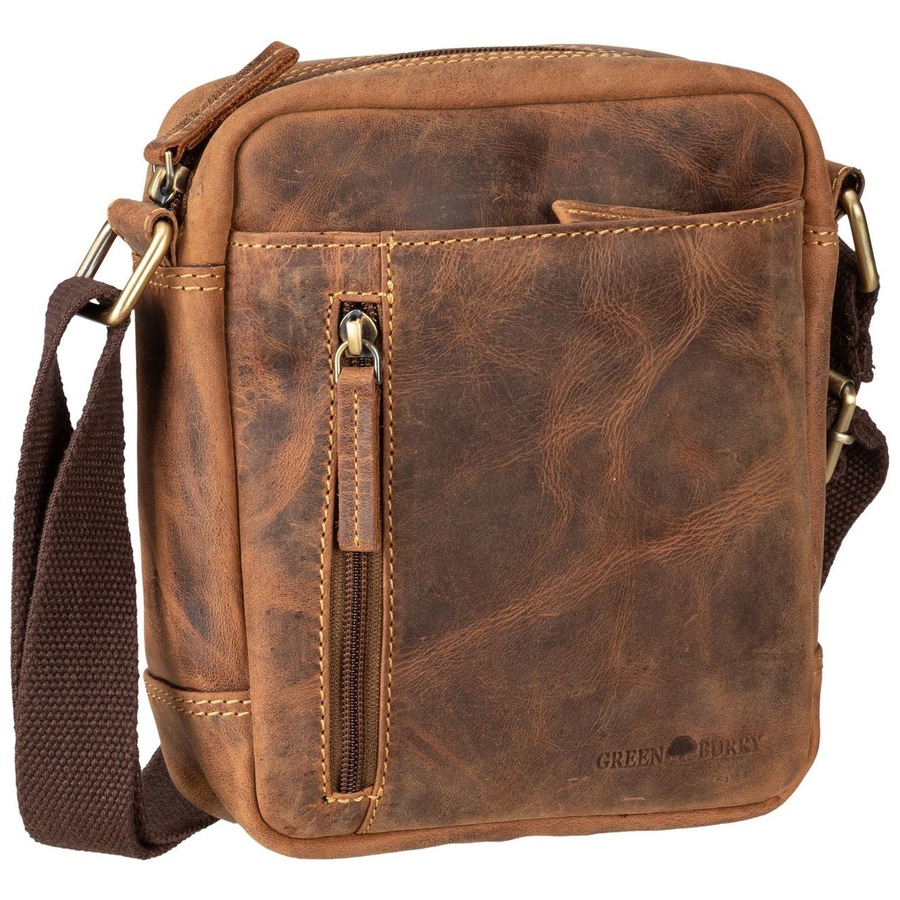Greenburry Umhängetasche Vintage Sattelbraun Braun Herren