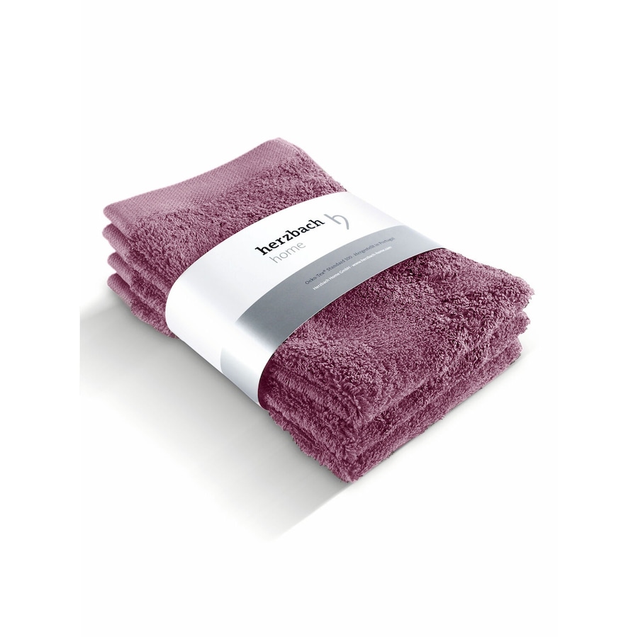 Herzbach Home Gästehandtuch Pura 3er-Set einfarbig Malve