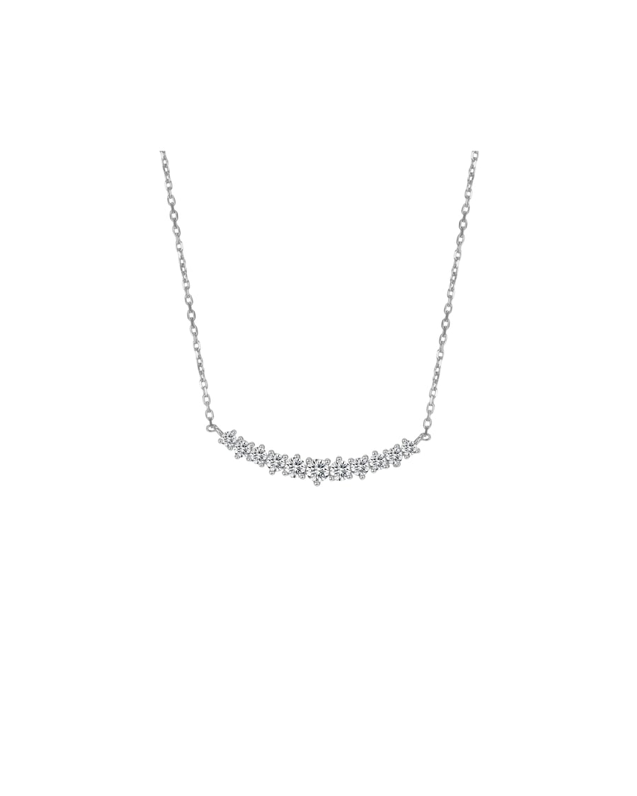 Hey Happiness Tennis-Halskette mit Zirkonia 925 Sterlingsilber Silber Damen