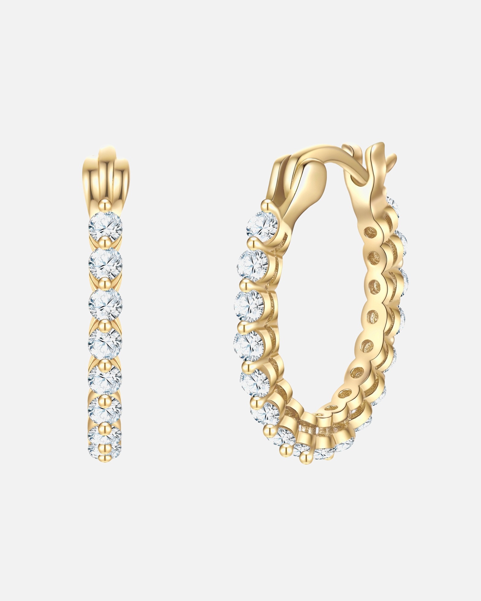 Creolen für Weiblich Glanzstücke München Creolen aus Sterling Silber in gelbgold mit Zirkonia 19,7 mm