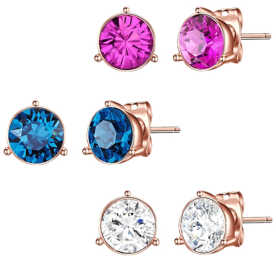 Lulu & Jane Schmuckset Metall-Legierung verziert mit Kristallen von Swarovski in Roségold 6,9 mm Damen